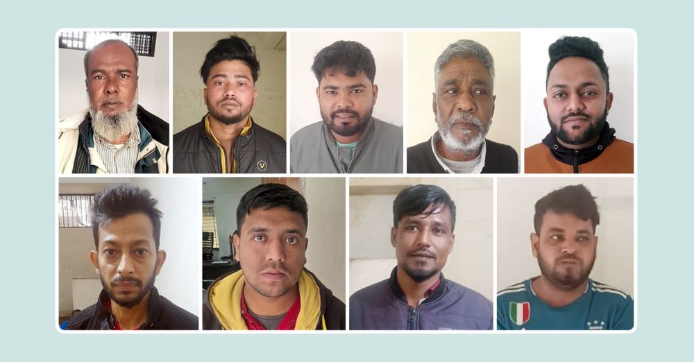 সিলেটে মহানগর পুলিশের খাঁচায় ৯ ডেভিল